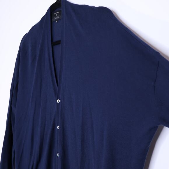 PAS DE CALAIS Cotton Linen Cardigan Navy Blue Long Sleeves Women's 38/US 4-6 - Picture 5 of 9